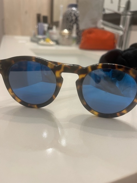 Illesteva Leonard in Tortoise with Blue Mirror lenses. main image 7